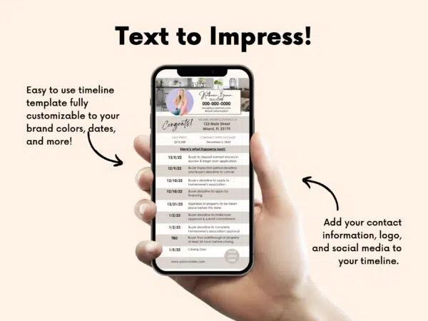 Selling Timeline and Text Message Template - Just Call Maggie